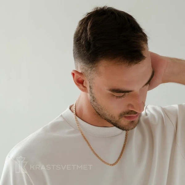 Цепь из красного золота 585, плетение «Ромб тройной»